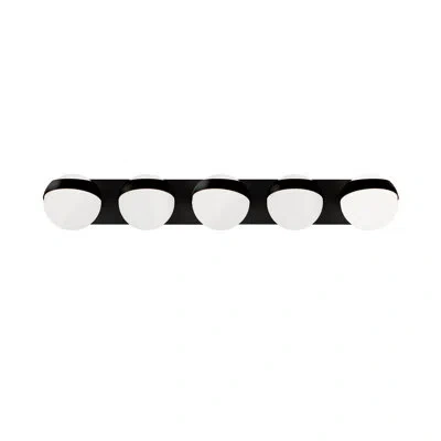 Dweled Tripoli 33" Dimmable Led Bath Vanity & Wall Light With Opal Glass Shade And Built In Color Temperatu In Black