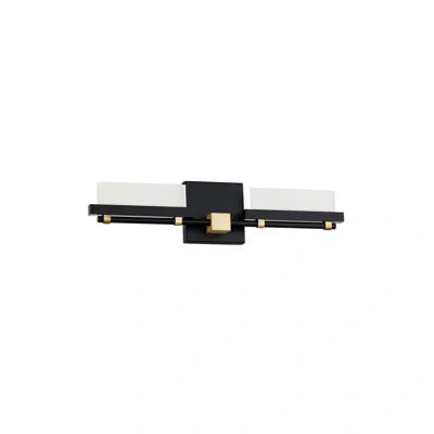 Dweled Two Fold Led Bath Vanity & Wall Light In Black,aged Brass