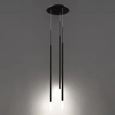 Dweled Viggo 3 - Light Black Led Cluster Pendant With Round Canopy
