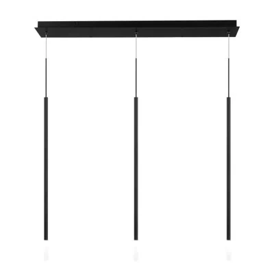 Dweled Viggo Linear 3 - Light Black Led Cluster Pendant With Selectable Color Temperature