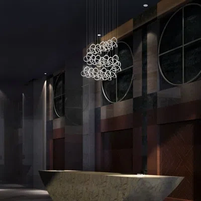 Dweled Vornado Round 21 Led Light Pendant In Chrome