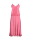 Dx Collection Woman Maxi Dress Fuchsia Size S Acetate, Silk In Pink