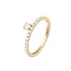 Dyamka Women's Paved Solitaire Ring Yellow Gold In Gold
