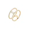 Dyamka Women's Paved Two Rows Ring Yellow Gold In Gold