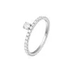 Dyamka Women's Silver Paved Solitaire Ring White Gold In Silver
