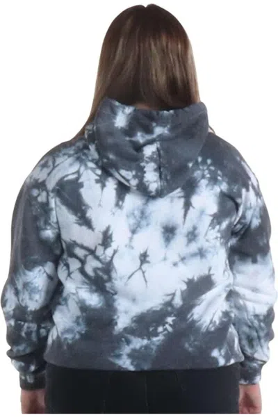 Dyenomite Blended Hooded Tie-dyed Sweatshirt In Black