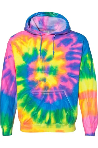 Dyenomite Blended Hooded Tie-dyed Sweatshirt In Multi
