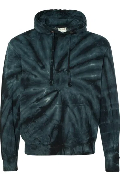 Dyenomite Cyclone Hooded Tie-dyed Sweatshirt In Black