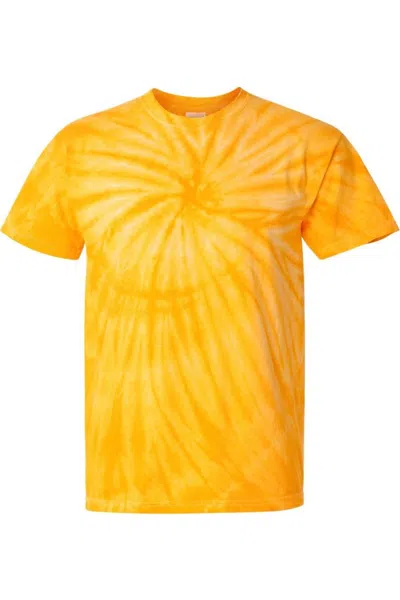 Dyenomite Cyclone Pinwheel Tie-dyed T-shirt In Gold