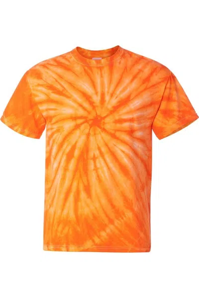 Dyenomite Cyclone Pinwheel Tie-dyed T-shirt In Orange