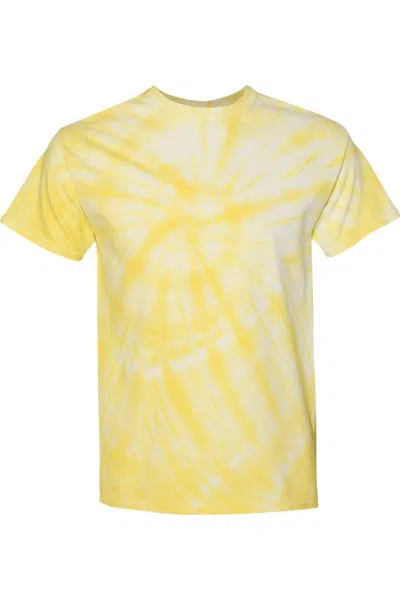 Dyenomite Cyclone Pinwheel Tie-dyed T-shirt In Yellow