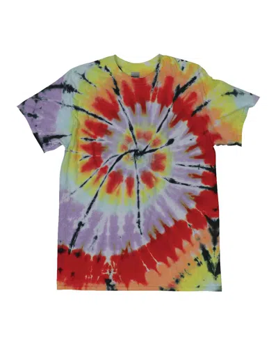 Dyenomite Rainbow Cut-spiral Tie-dyed T-shirt In Multi