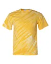 Dyenomite Tiger Stripe Tie-dyed T-shirt In Gold