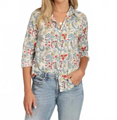 Dylan 1 Pocket Button-up Shirt In Denim In Yellow