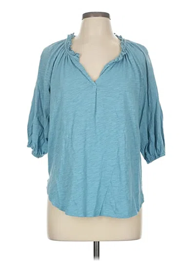 Pre-owned Dylan 3/4 Sleeve Blouse In Blue
