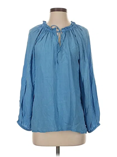 Pre-owned Dylan 3/4 Sleeve Blouse In Blue