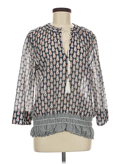 Pre-owned Dylan 3/4 Sleeve Blouse In Blue