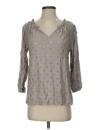 Pre-owned Dylan 3/4 Sleeve Blouse In Gray