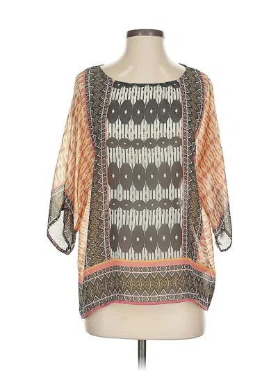 Pre-owned Dylan 3/4 Sleeve Blouse In Orange