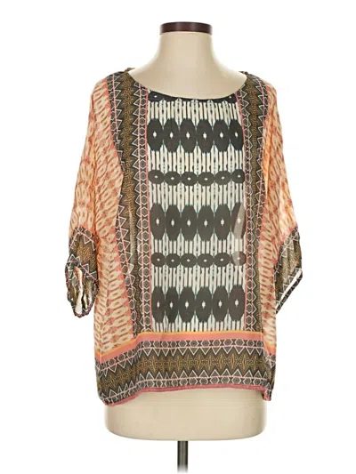 Pre-owned Dylan 3/4 Sleeve Blouse In Orange