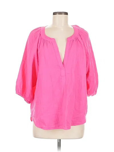 Pre-owned Dylan 3/4 Sleeve Blouse In Pink