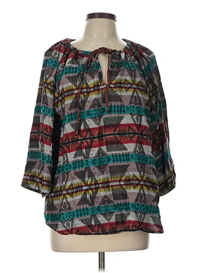 Pre-owned Dylan 3/4 Sleeve Blouse In Teal