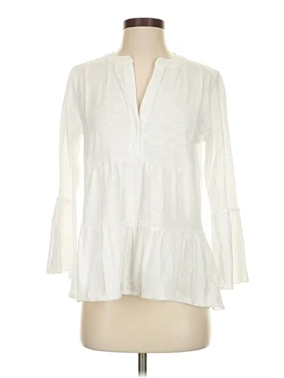Pre-owned Dylan 3/4 Sleeve Blouse In White