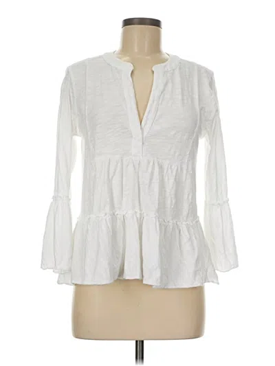 Pre-owned Dylan 3/4 Sleeve Blouse In White