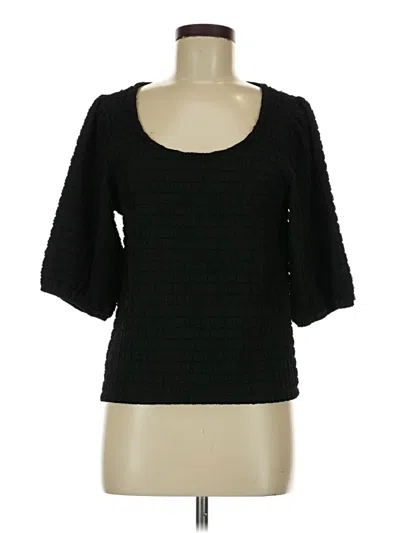 Pre-owned Dylan 3/4 Sleeve Top Black Square Neckline Tops