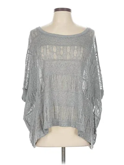 Pre-owned Dylan 3/4 Sleeve Top Gray Boatneck Tops