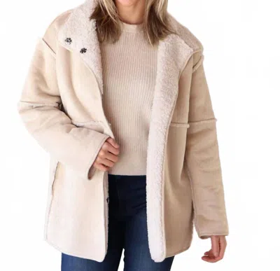 Dylan Amber Snap-front Coat In Natural In White