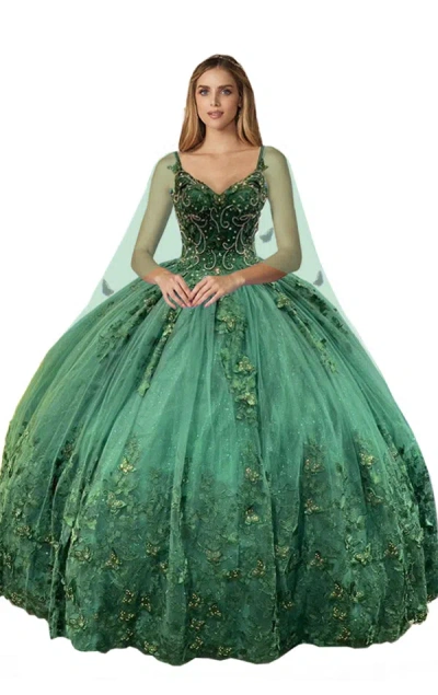 Dylan And Davids Sleeveless Long Quinceanera Dress Hunter Green