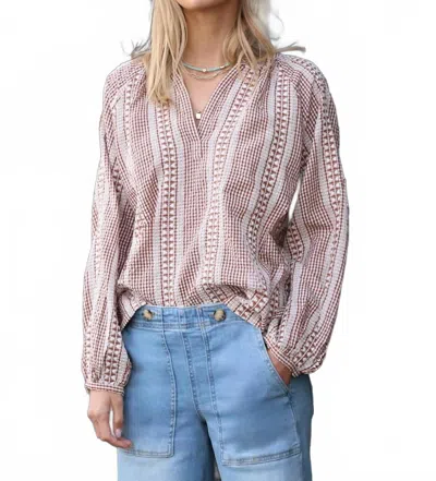 Dylan Bennet Long Sleeve Blouse In Soft Brown In Transparent
