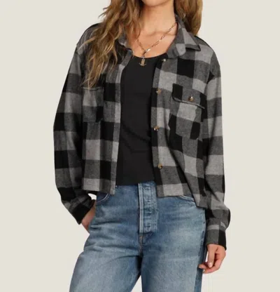 Dylan Beth Crop Shirt Jacket In Black Grey