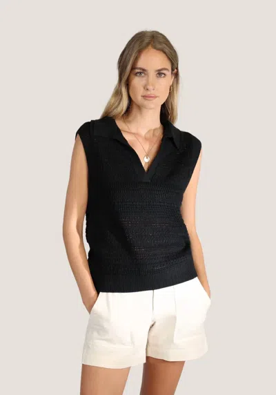 Dylan Blair Polo Sweater In Black
