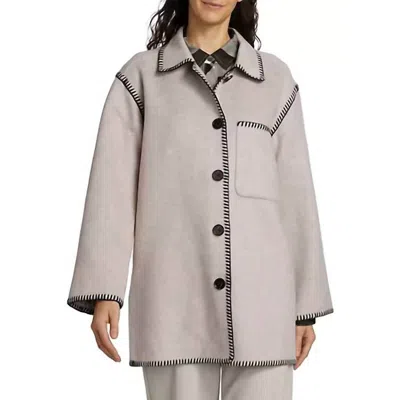 Dylan Blanket Stitch Jacket In Natural In White