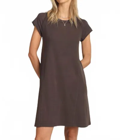 Dylan Boden Jersey Dress In Charcoal In Brown
