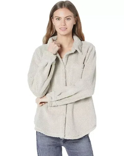 Dylan By True Grit Shirt Jacket Women Sandstone Sherpa Long Sleeve Jdm822 In Gray
