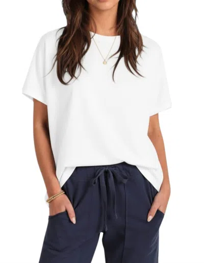 Dylan Cali Fleece Caplet Top In White