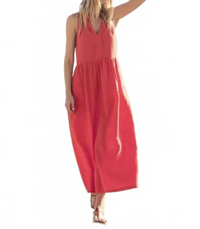 Dylan Cali Midi Dress In Chili In Pink