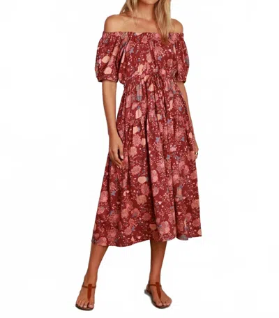 Dylan Camelia Off The Shoulder Dress In Red