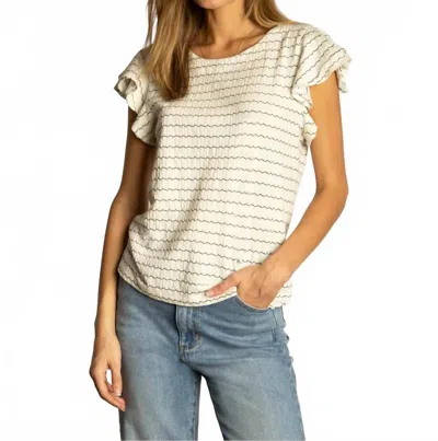 Dylan Charlie Top In Natural/black In White