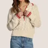 Dylan Charlotte Cable Button Sweater In Natural In Neutral