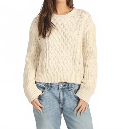 Dylan Charlotte Cable Crew Sweater In Natural In Neutral
