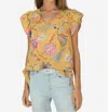 Dylan Claire V Top In Gold In Yellow