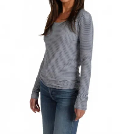 Dylan Classic Stripe Tee In Blue In Gray