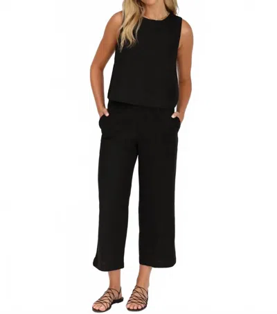 Dylan Coast Wide Leg Pants In Washed Black