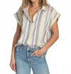 Dylan Cove Stripe Camp Shirt In Multi Stripe In Multi