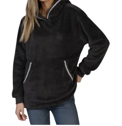 Dylan Cozy Hooded Pullover In Black