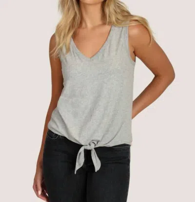 Dylan Deep V Sleeveless Tie Top In Heather In Gray